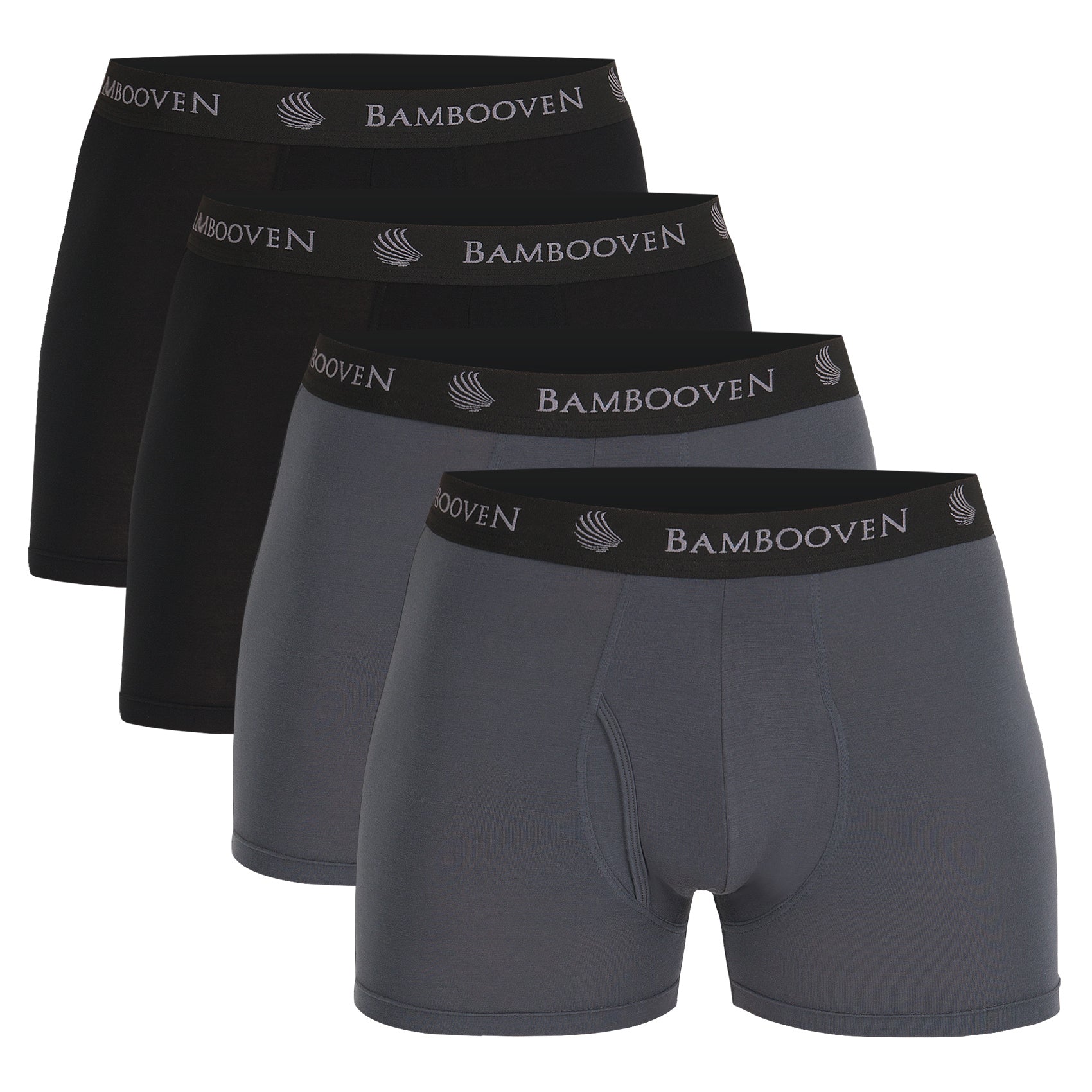 Bambooven Breathable Boxer Briefs with Fly โ Sweat-Wicking (4 Pack) - Bambooven