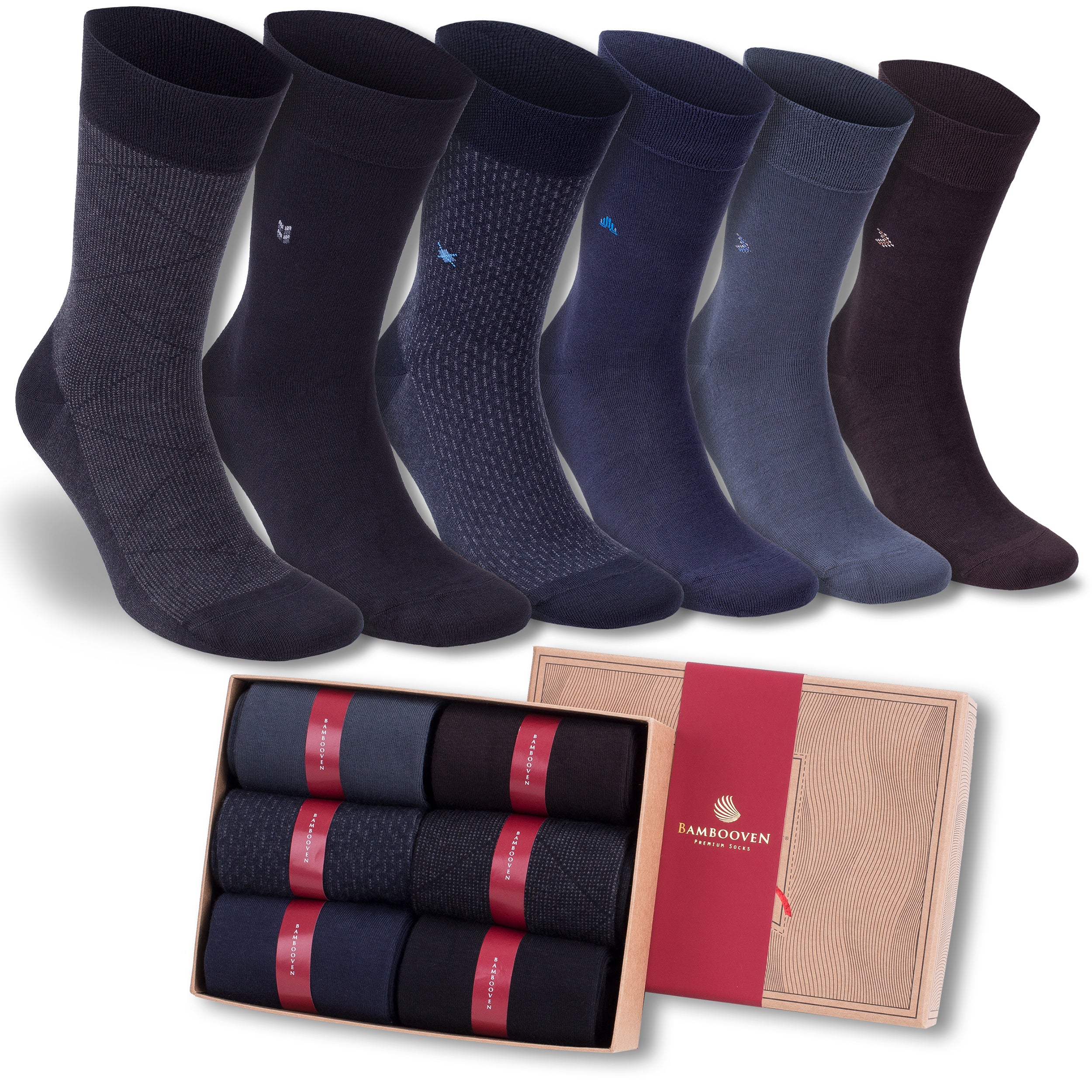 Bambooven Men’s Dress & Trouser Socks – Odor-Free Bamboo (6 Pairs) 544 - Bambooven
