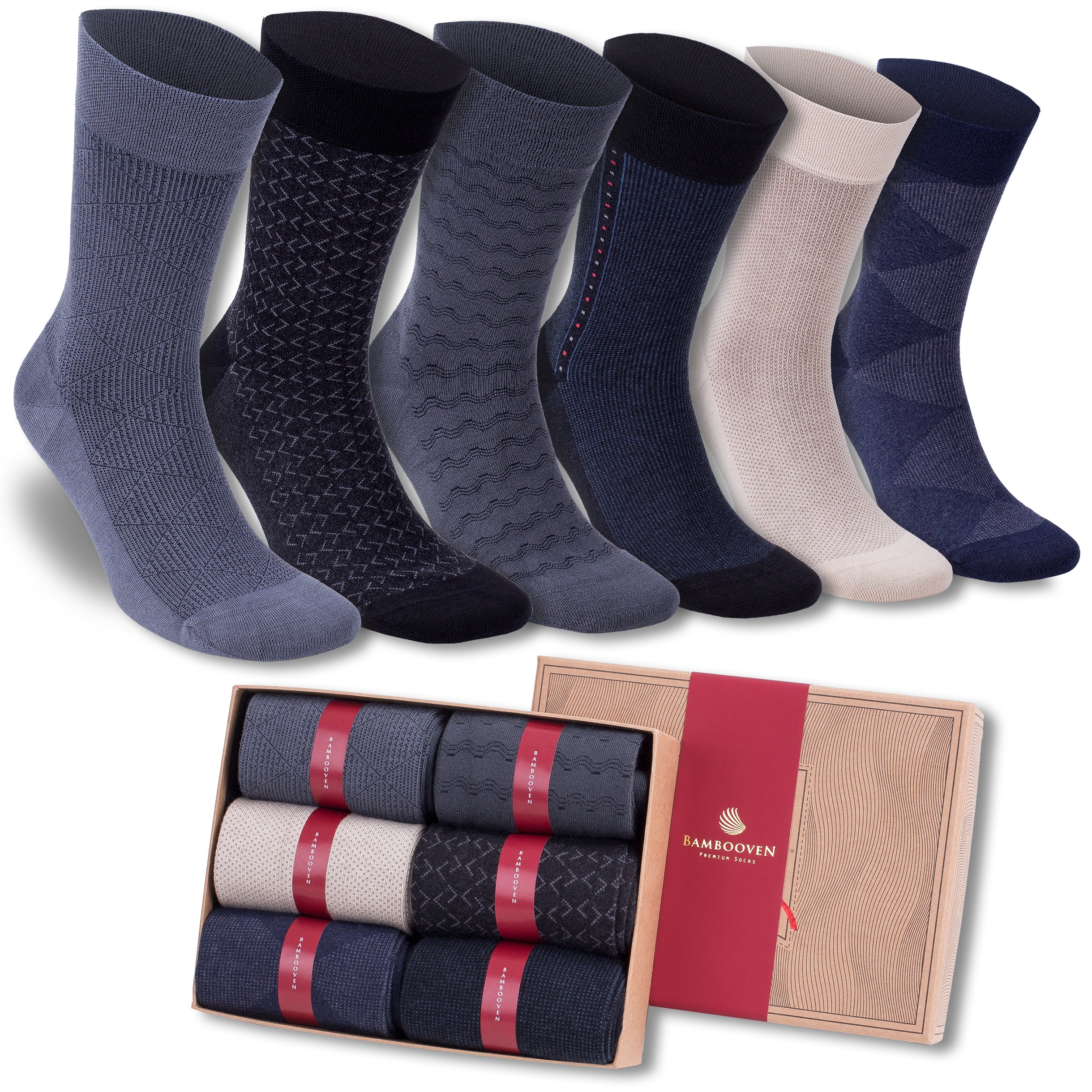 Men’s Bamboo Dress & Trouser Socks 6-Pack - 594 - Bambooven