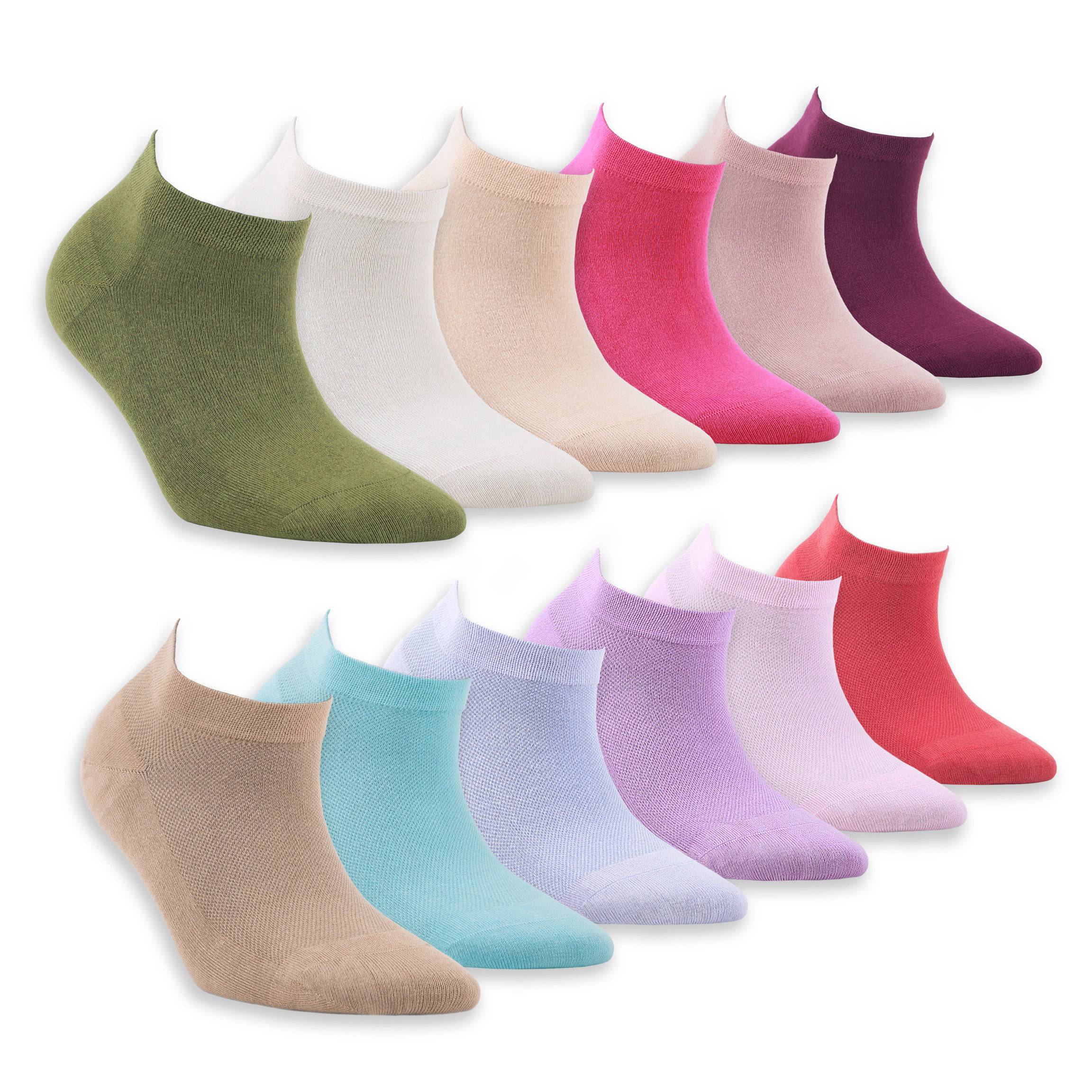 Women’s Bamboo Ankle Socks 12-Pack - 545 - Bambooven