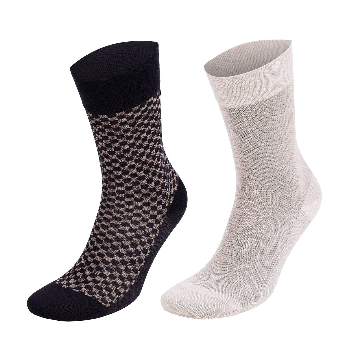 Men’s Bamboo Lightweight Dress Socks 8-Pack Gift Box, Navy, Taupe & Cream