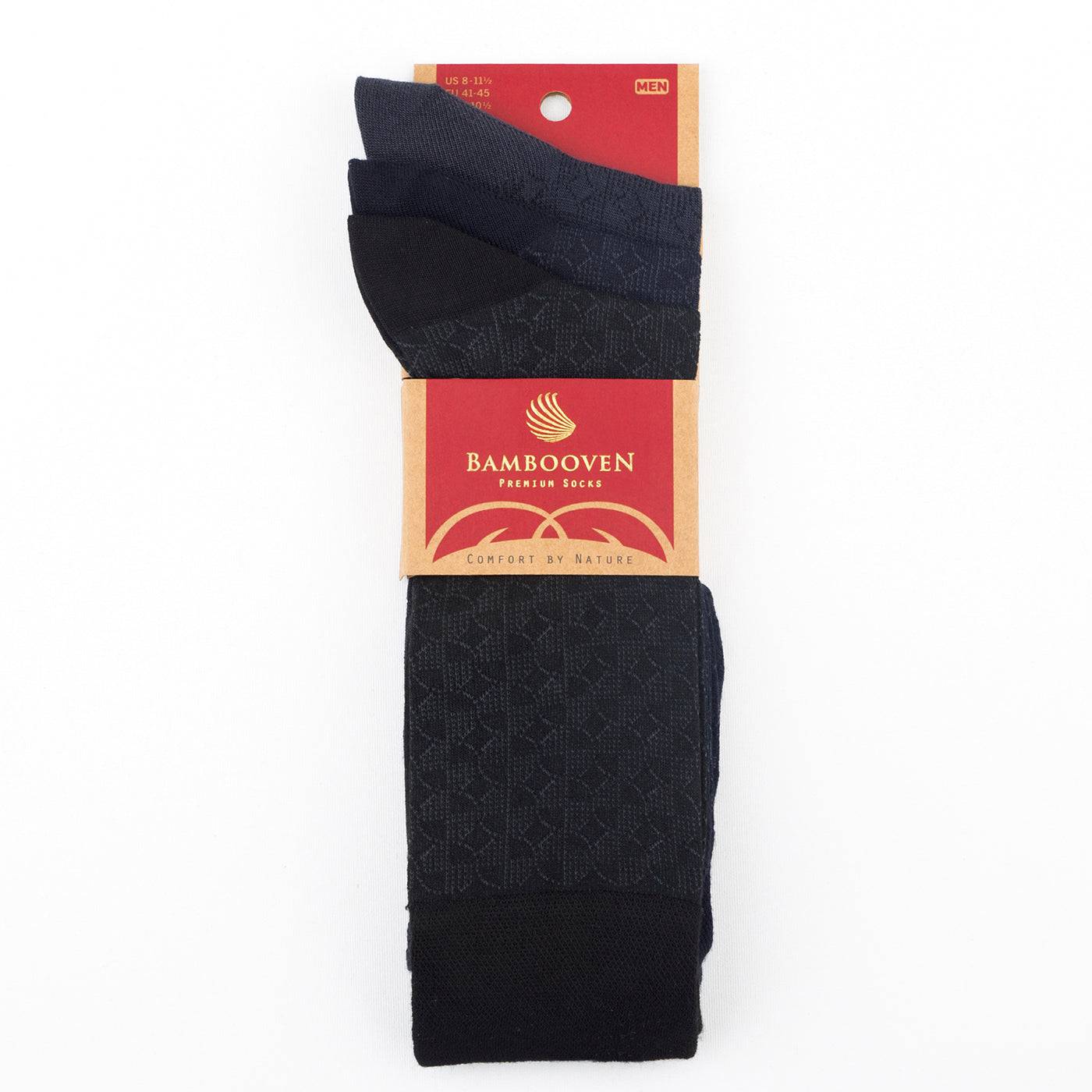 Bambooven Men’s Lightweight Dress and Trouser Socks – Super Soft, Premium Bamboo, Odor Free and Breathable, Calf Socks, Crew Socks (3 Pack)-508 - Bambooven