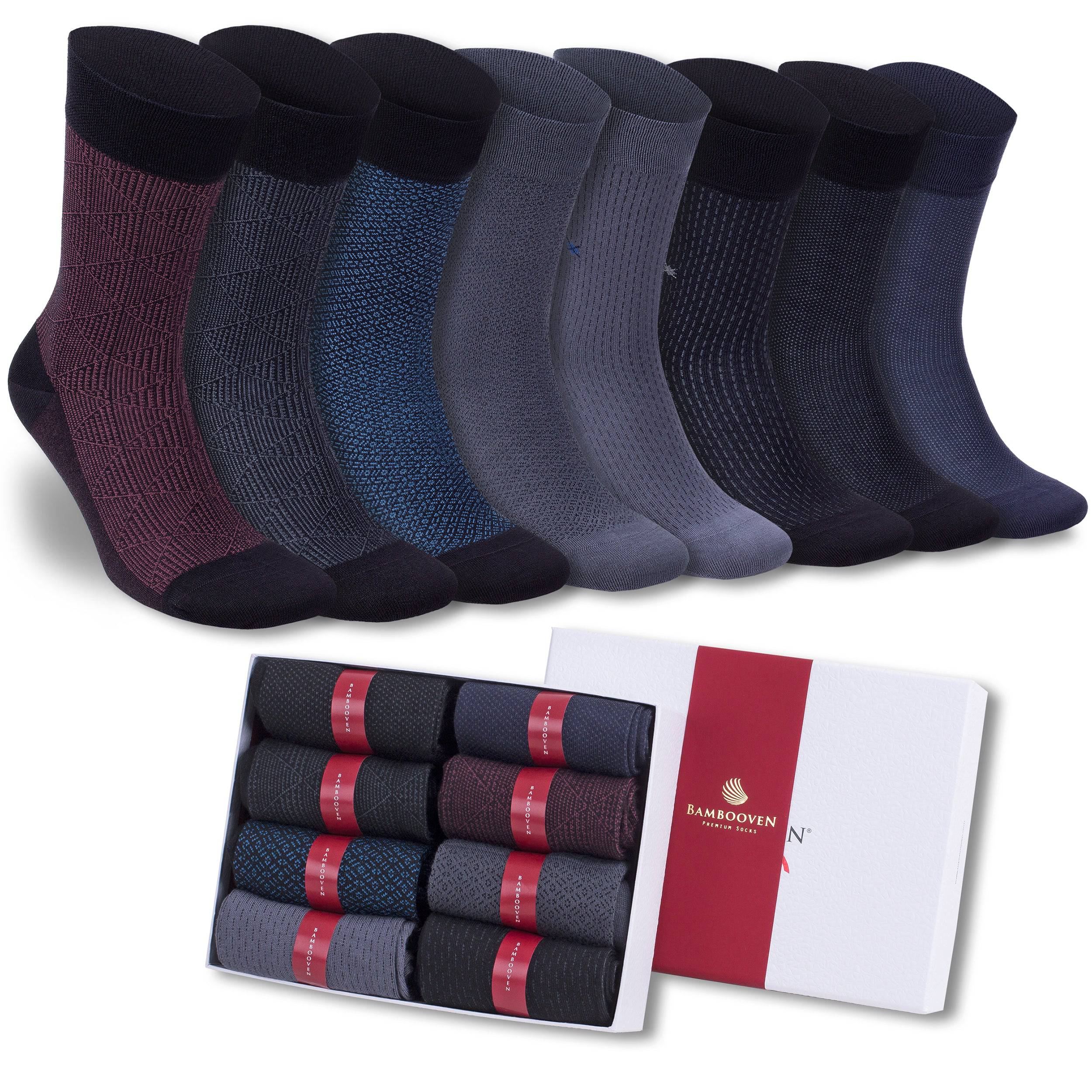 Bambooven Men’s Lightweight Dress & Trouser Socks – (8 Pack) 621 - Bambooven