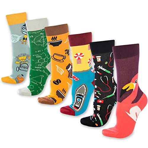 Bambooven Men & Women Fun Dress Socks – (6 Pairs) - Bambooven