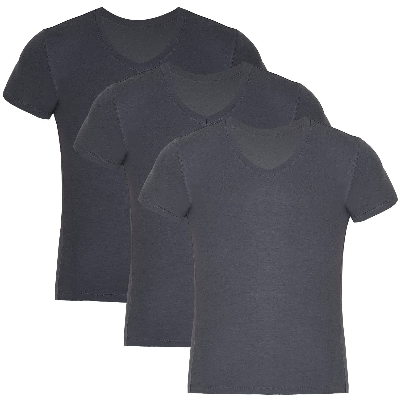 Men's Bamboo V-Neck Undershirt (3 Pack) - Bambooven