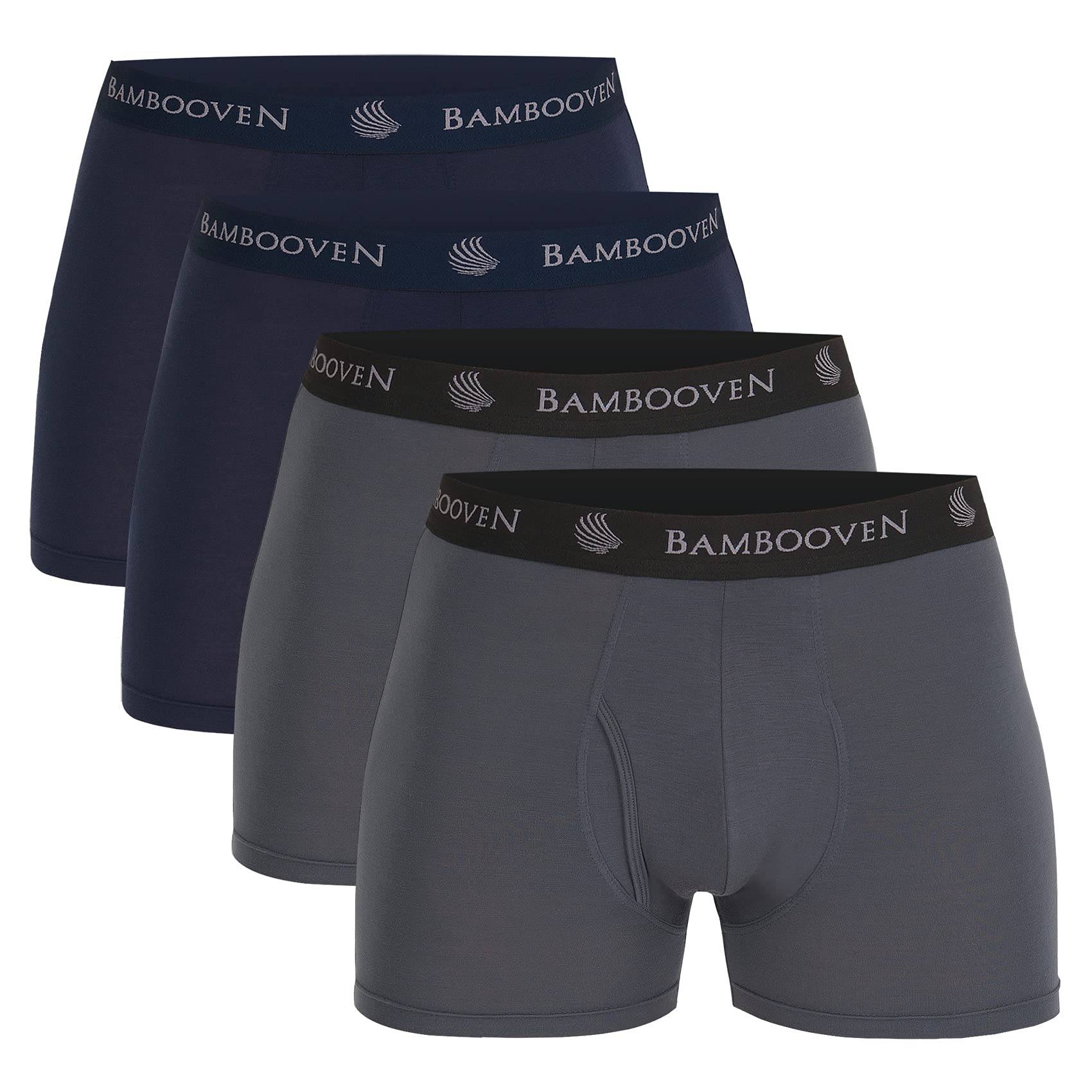 Bambooven Breathable Boxer Briefs with Fly โ Sweat-Wicking (4 Pack) - Bambooven