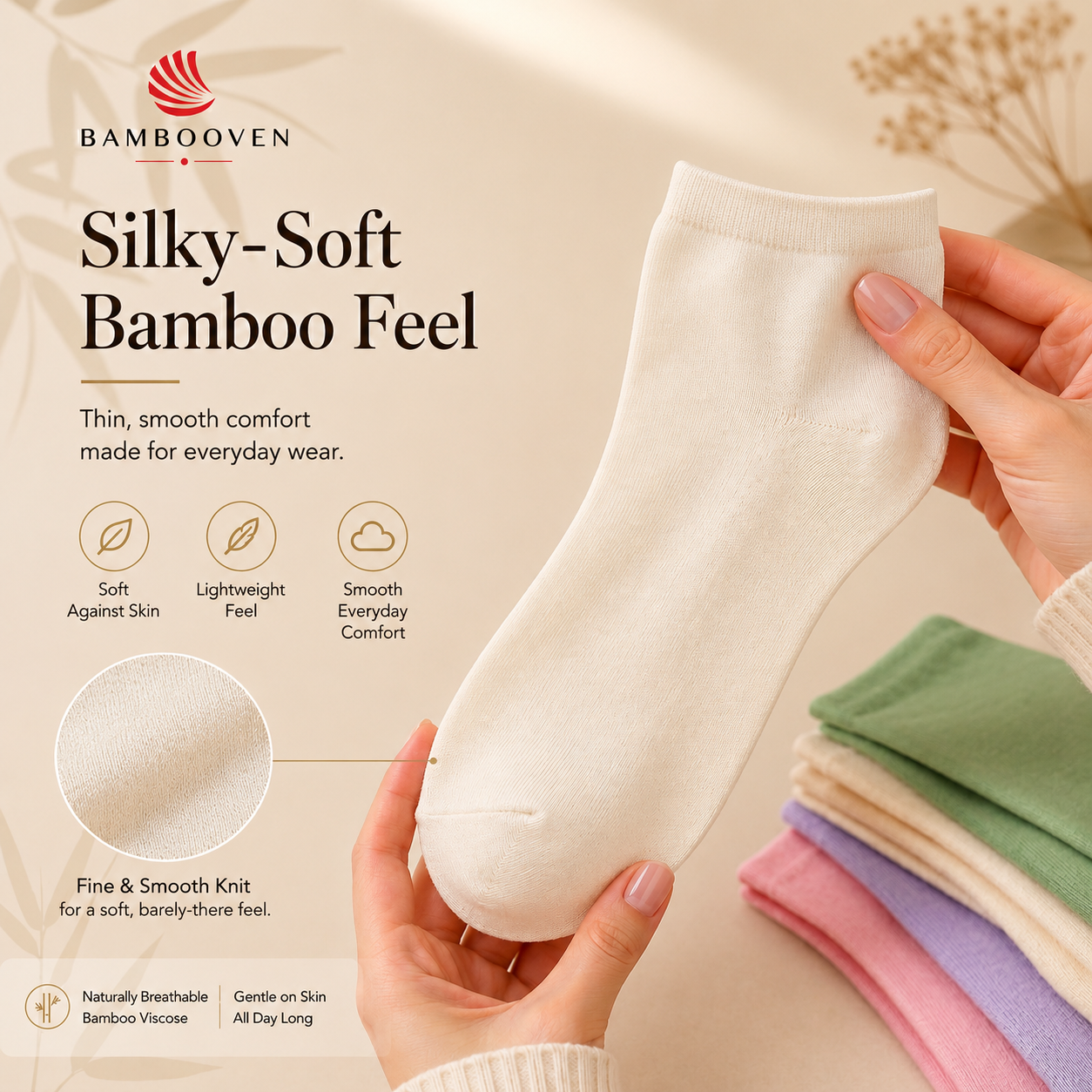 Lot de 12 paires de chaussettes en bambou pour femme - 554