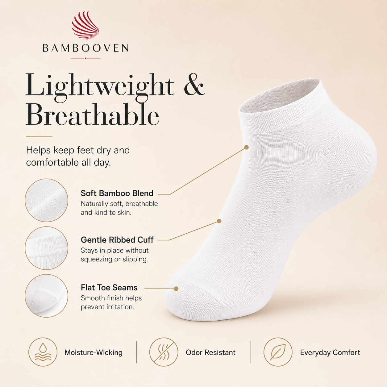 Lot de 12 paires de chaussettes en bambou pour femme - 554