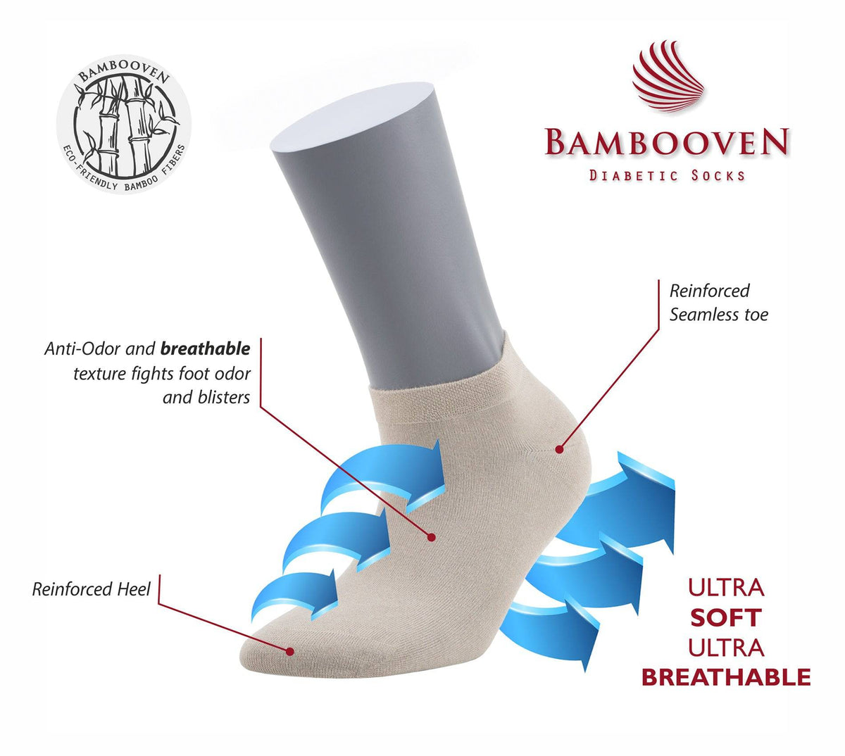 Women’s Bamboo Ankle Socks 8-Pack Gift Box, Soft Mix